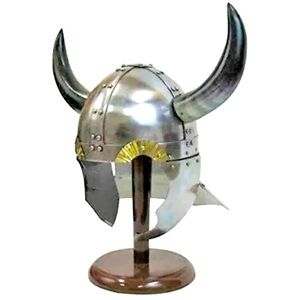 Armor Helmet 18 Gauge Steel Viking Helmet with Buffalo Horns